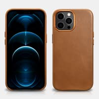 iPhone 13 Pro Huile Cire Premium Cuir véritable Magsafe Back Case Marron WMI1303-BN – Bild 1