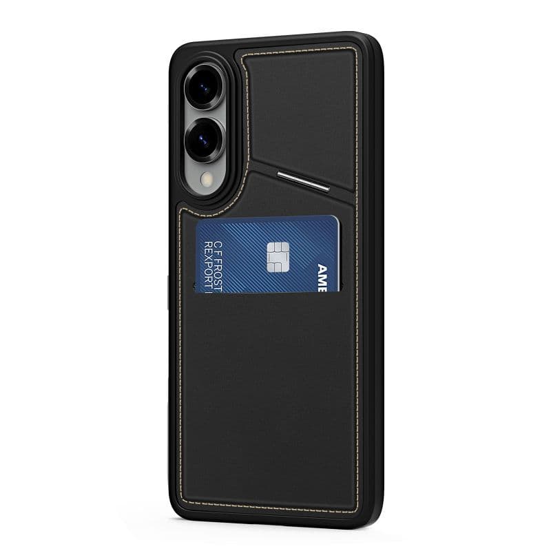 Dux Ducis - Galaxy S25 Edge - Rafi II Magnetische Hülle mit Kickstand & Kartenfächern, Schwarz