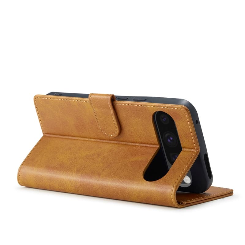Google Pixel 10/10 Pro - LC.IMEEKE Wallet Etui mit 3 Kartenfächern & Magnetverschluss, hellbraun – 3