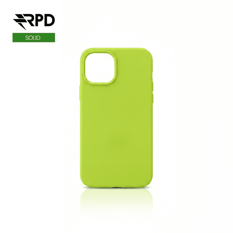 iPhone 15 - Custodia in silicone verde lime a tinta unita