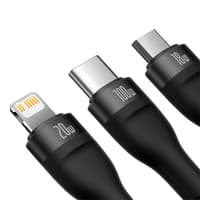 Baseus Flash Series Ⅱ One-for-three Fast Charging Cable Type-C to M+L+C 100W 1.5m schwarz (CASS030201) – Bild 7