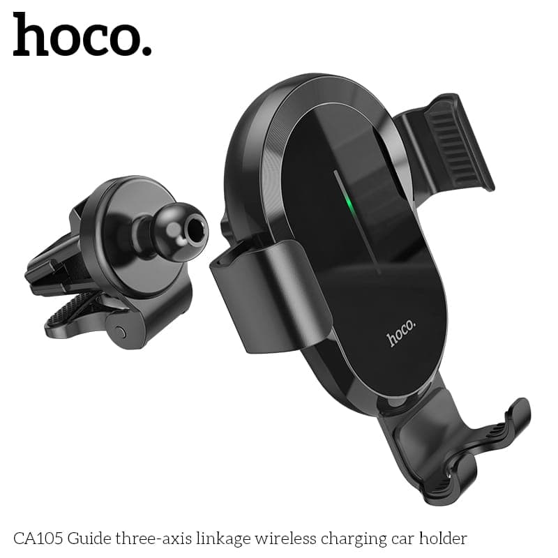 Hoco CA105 Guide three-axis linkage wireless charging car holder, black – 2
