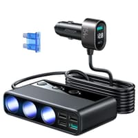 Joyroom - Autoladegerät, 210W Zigarettenanzünderadapter mit 3 Steckdosen und 6 USB-Ports (PD+QC3.0+USB*4), schwarz (JR-CL06) – Bild 1