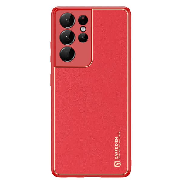 Samsung Galaxy S21 Ultra - DUX DUCIS Yolo Case, Kunstleder & TPU, Rot/Gold