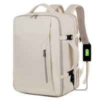 Okade S3610 Laptop Backpack 17.3 inch - Business Travel Backpack with USB, Suitcase Design, Beige – Bild 2