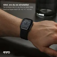 RPD Vela Cinturino Sport Nylon Intrecciato Parachute per Apple Watch 38/40/41/42mm - Nero – Bild 3