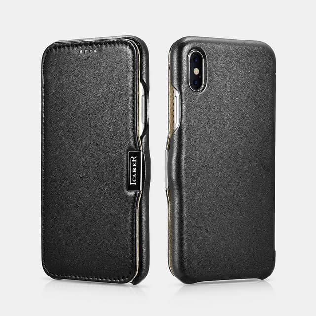iPhone Xs Max - iCarer Luxury Series Flip Case black (RI908-BK)