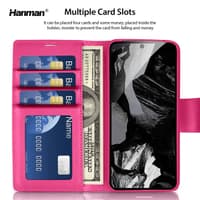 Google Pixel 10 / 10 Pro - Hanman Mill Flip Case mit 3 Kartenfächern, Pink – Bild 3