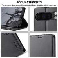 Google Pixel 8 Pro - LC.IMEEKE Wallet Etui mit 3 Kartenfächern & Magnetverschluss, Schwarz – Bild 6