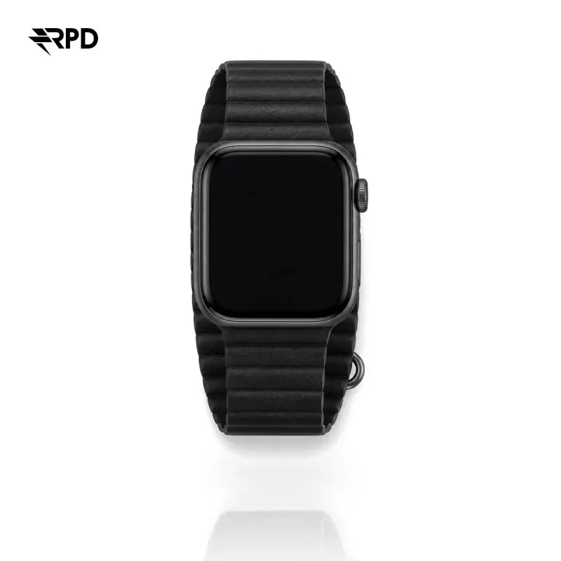 RPD Aurum Lederarmband Magnet Premium für Apple Watch 38/40/41/42mm - Schwarz
