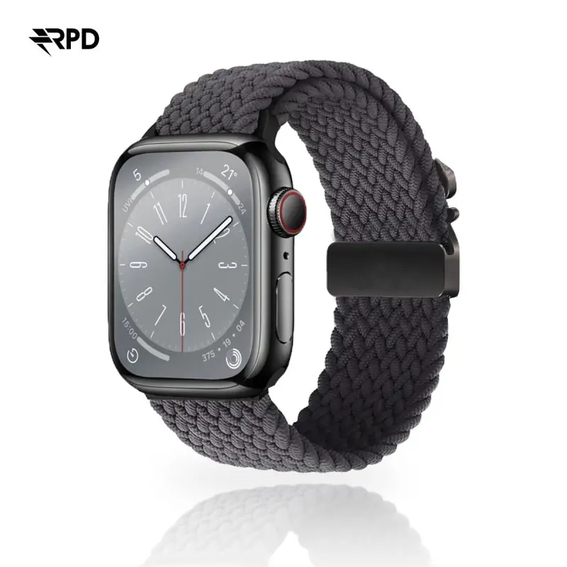 RPD Vela Sportarmband Nylon Geflochten Parachute für Apple Watch 38/40/41/42mm - Steingrau