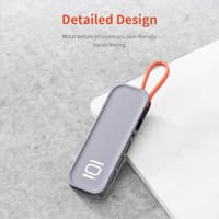 ROCK 10-in-1 USB-C hub - HDMI, VGA, RJ45, 3×USB 3.0, card reader, gray – Bild 9