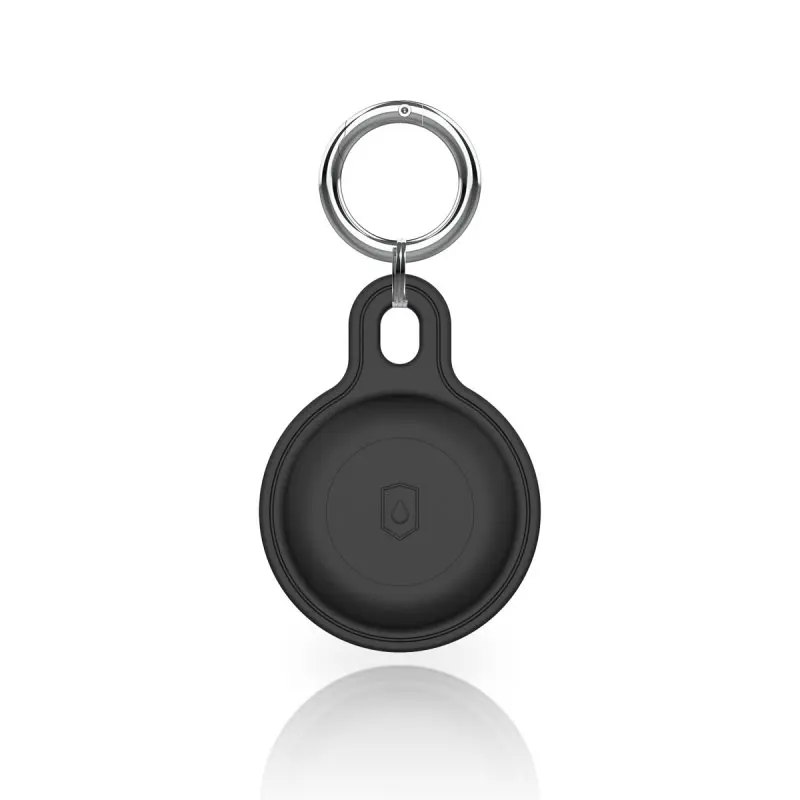 AirTag Schlüsselanhänger - RPD Silikon Case mit Schutzschild-Emblem, Schwarz