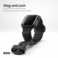 RPD Lattice Silikonarmband Karo-Muster für Apple Watch 38/40/41/42mm - Schwarz – Bild 3