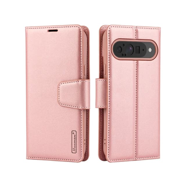 Google Pixel 10 Pro XL - Hanman Mill Flip Case mit 3 Kartenfächern, roségold