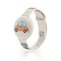AirTag Wristband - RPD Curved Silicone Wristband (Car), Starlight – Bild 1