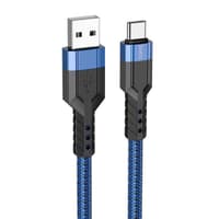 Hoco U110 1.2M Câble USB-C vers USB-A robuste en nylon bleu, durable et résistant – Bild 5