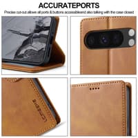 Google Pixel 10/10 Pro - LC.IMEEKE Wallet Etui mit 3 Kartenfächern & Magnetverschluss, hellbraun – Bild 6