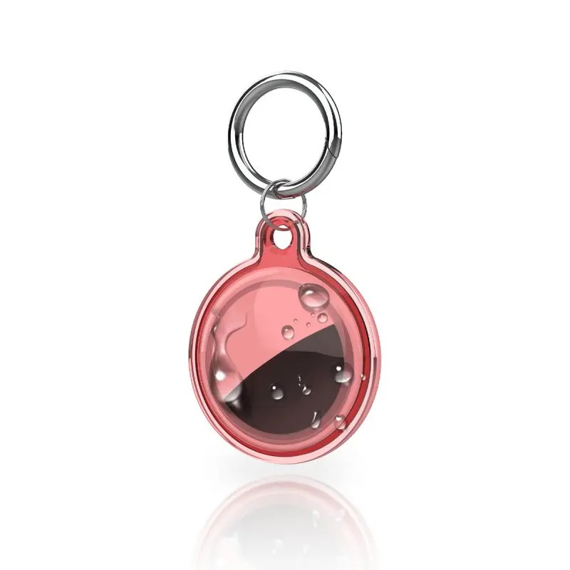 AirTag Schlüsselanhänger - RPD TPU Case, wasserabweisend, transparent, Rot