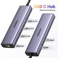 Ugreen - USB-C Hub 6-in-1 with HDMI, LAN & PD (CM512 / 15598), gray/black – Bild 6