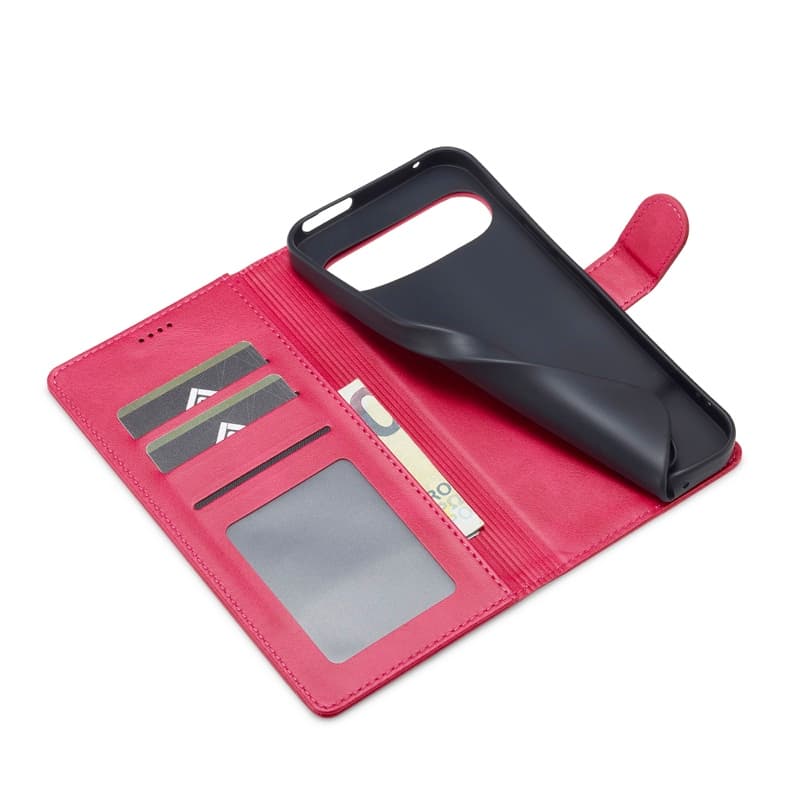 Google Pixel 9A- LC.IMEEKE Custodia a portafoglio con 3 slot per carte e chiusura magnetica, rosa – 4