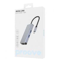 Proove - 6-in-1 HDMI Iron Link, (2x USB-A, 1x RJ45, 1x SD HDMI 3840x2160 30Hz) Silver – Bild 2