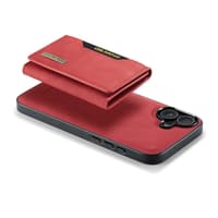 iPhone 13 Mini - DG.MING Back Case, aspect cuir, porte-cartes & fermeture magnétique, Housse de protection, Rouge – Bild 5