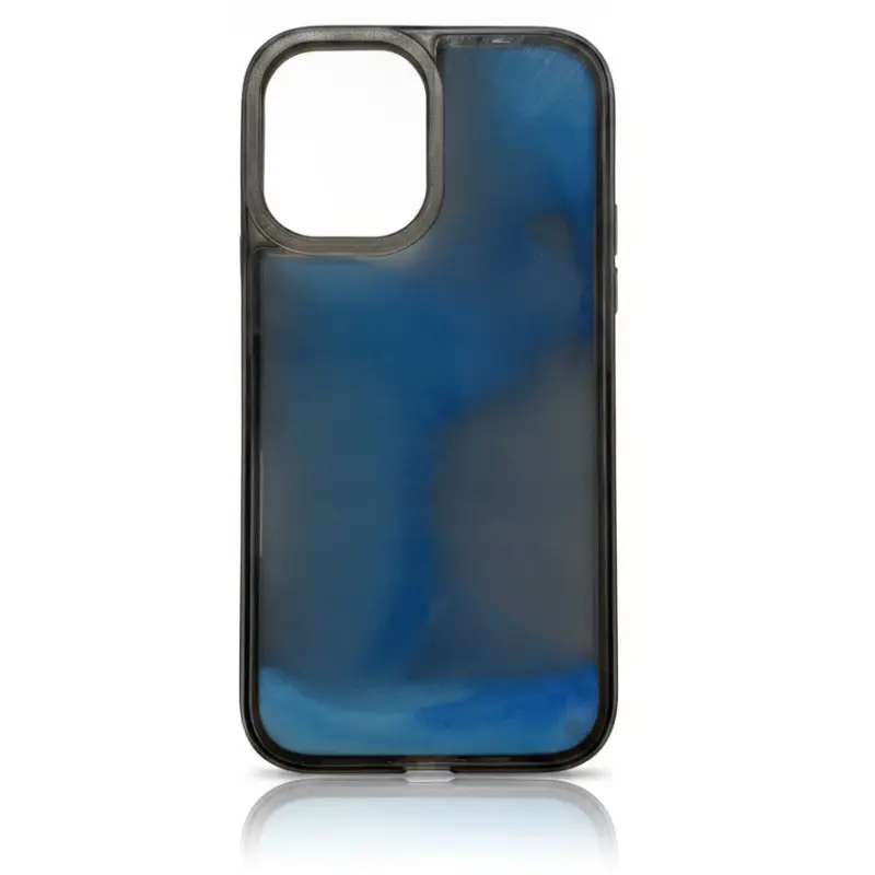 iPhone 16 - Coque avec sable mobile, bleue