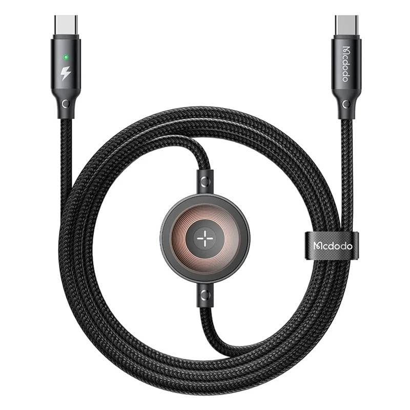 McDodo - 2 in 1 USB-C cable for iPhone & Apple Watch 60W, 1.5m, black – 2