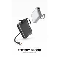 Recci RPB-P63 20000mAh Power Bank, 22.5W Fast Charging with Built-in USB Type-C Cable, Silver – Bild 5