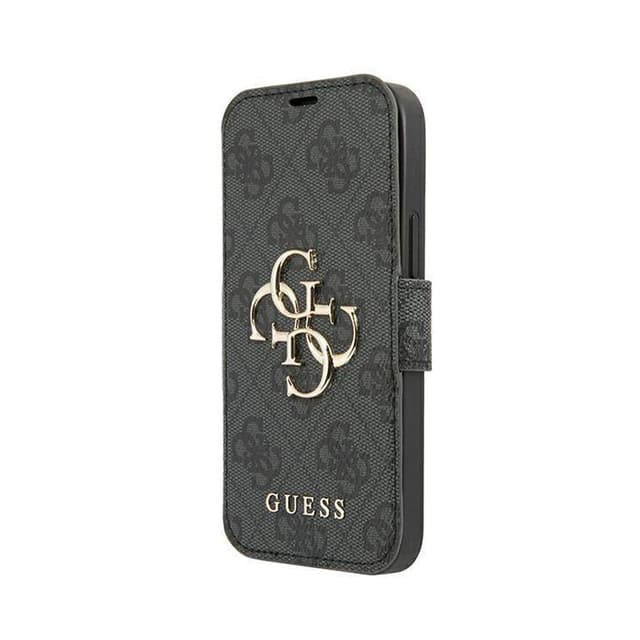 iPhone 13 Pro - Guess Book Case Metal Logo Grey GUBKP13L4GMGGR