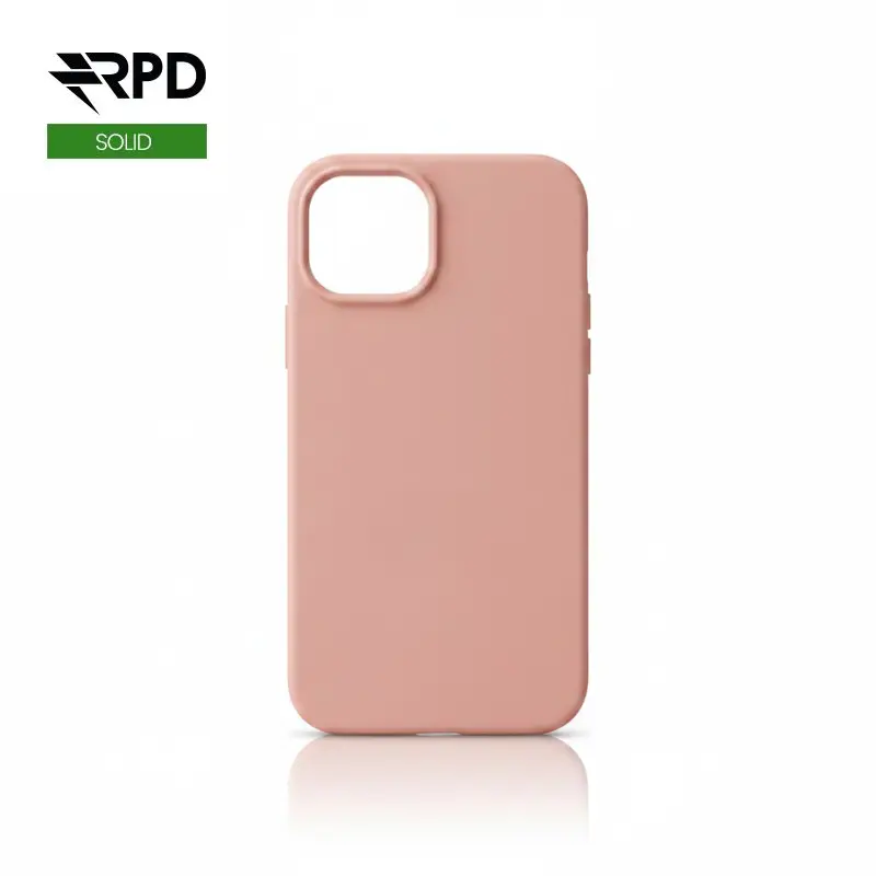 iPhone 15 - Custodia in silicone rosa chiaro a tinta unita