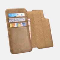 iPhone Xs Max - iCarer Echtleder Flip-Wallet-Etui - abnehmbar - 2 in 1, braun (RIXS07-BN) – Bild 4