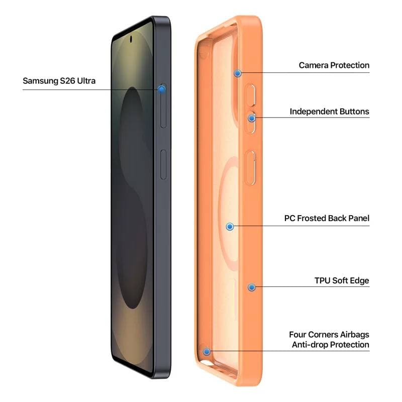 Samsung Galaxy S26 Ultra - Dux Ducis Yind Series with Magsafe in orange – 4