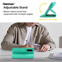 Samsung Galaxy S24 - Hanman Mill Flip Case mit 3 Kartenfächern, Türkis – Bild 5