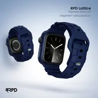 RPD Lattice Silikonarmband Karo-Muster für Apple Watch 38/40/41/42mm - Mitternachtsblau – Bild 5