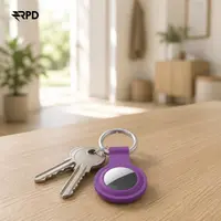 AirTag Schutzhülle - RPD Weichsilikon-Hülle mit Schlüsselring, Violett – Bild 5