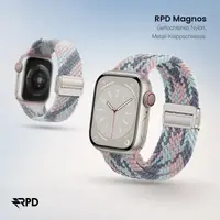 RPD Magnos Cinturino Magnetico Nylon per Apple Watch 38/40/41/42mm - Motivo X Rosa/Bianco/Grigio – Bild 5