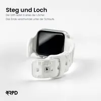 RPD Lattice Silicone Strap Plaid Pattern for Apple Watch 38/40/41/42mm - White – Bild 3