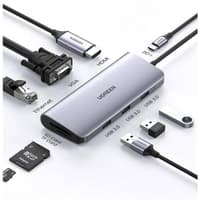Ugreen – USB-C Hub 9-in-1 mit HDMI, VGA, LAN, SD/TF & PD (CM179 / 40873), grau – Bild 1