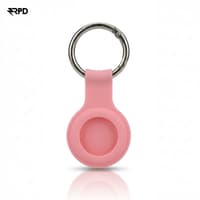 Porte-clés AirTag - Étui en silicone RPD avec anneau métallique, rose clair – Bild 1