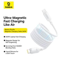 Baseus - PicoGo Series - Magnetic fast charging cable USB-C to USB-C, 240W 1m, moon white (P10376800211-00) – Bild 6