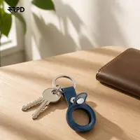 AirTag Keychain - RPD Genuine Leather Loop with Press Stud, Blue – Bild 5