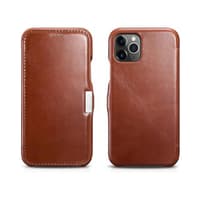 iPhone 11 Pro - iCarer Luxury Series Echtleder Flip Case, Braun (RIX1107-BN) – Bild 1