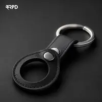 AirTag Schlüsselanhänger - RPD Echtleder-Schlaufe mit Druckknopf, Schwarz – Bild 4