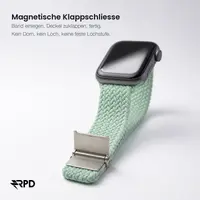RPD Magnos Magnet Armband Nylon Geflochten für Apple Watch 38/40/41/42mm - Salbeigrün – Bild 3