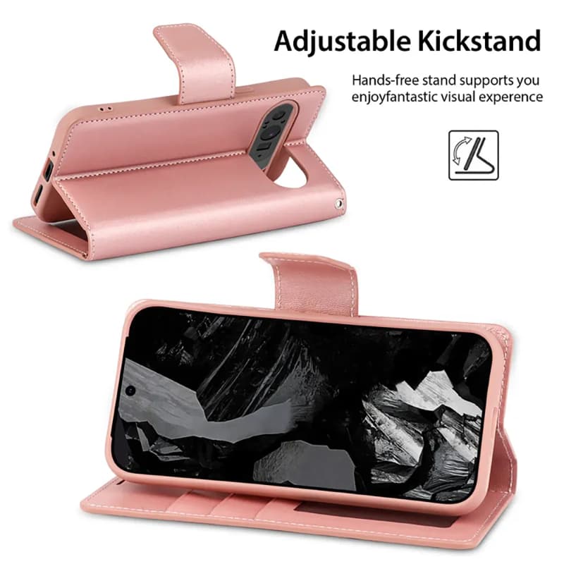Google Pixel 10 / 10 Pro - Hanman Mill Flip Case mit 3 Kartenfächern, roségold – 4