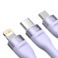 Baseus - Flash Serie Ⅱ - 2-in-1 Ladekabel U+C auf M+L+C, 100W 1.2m, Lila (CASS030105) – Bild 6