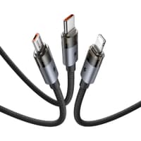 McDodo - 3-in-1-Kabel, transparent, USB-A auf C + Lightning + Micro-USB, 1,2 m, schwarz – Bild 7