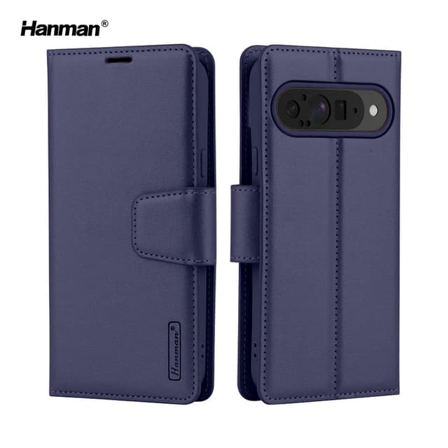 Google Pixel 10 Pro XL - Hanman Mill Flip Case mit 3 Kartenfächern, blau